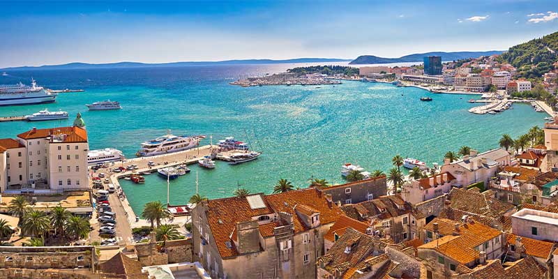 Panoramic view of Split port